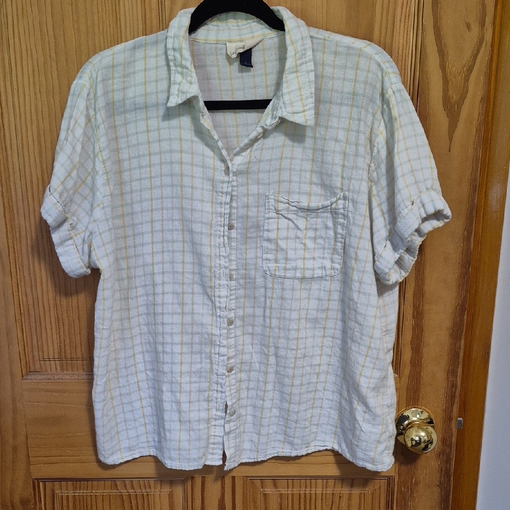 Men's White Plaid Shirt